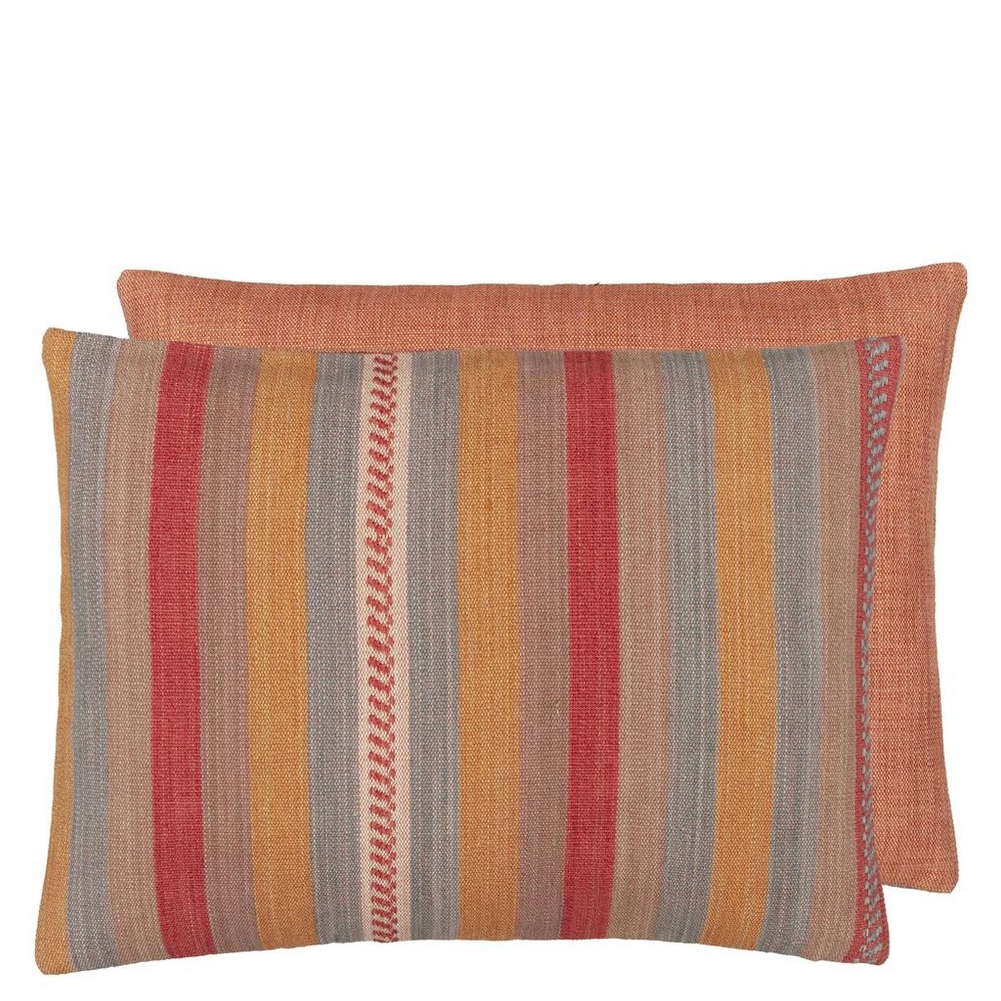 Kerala Stripe Cushion By William Yeoward In Spice Orange